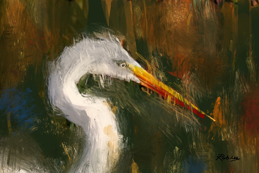 Egret Against Mangrove